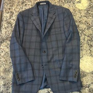 Hickey Freeman Blue Sport Coat with Classic Plaid Design